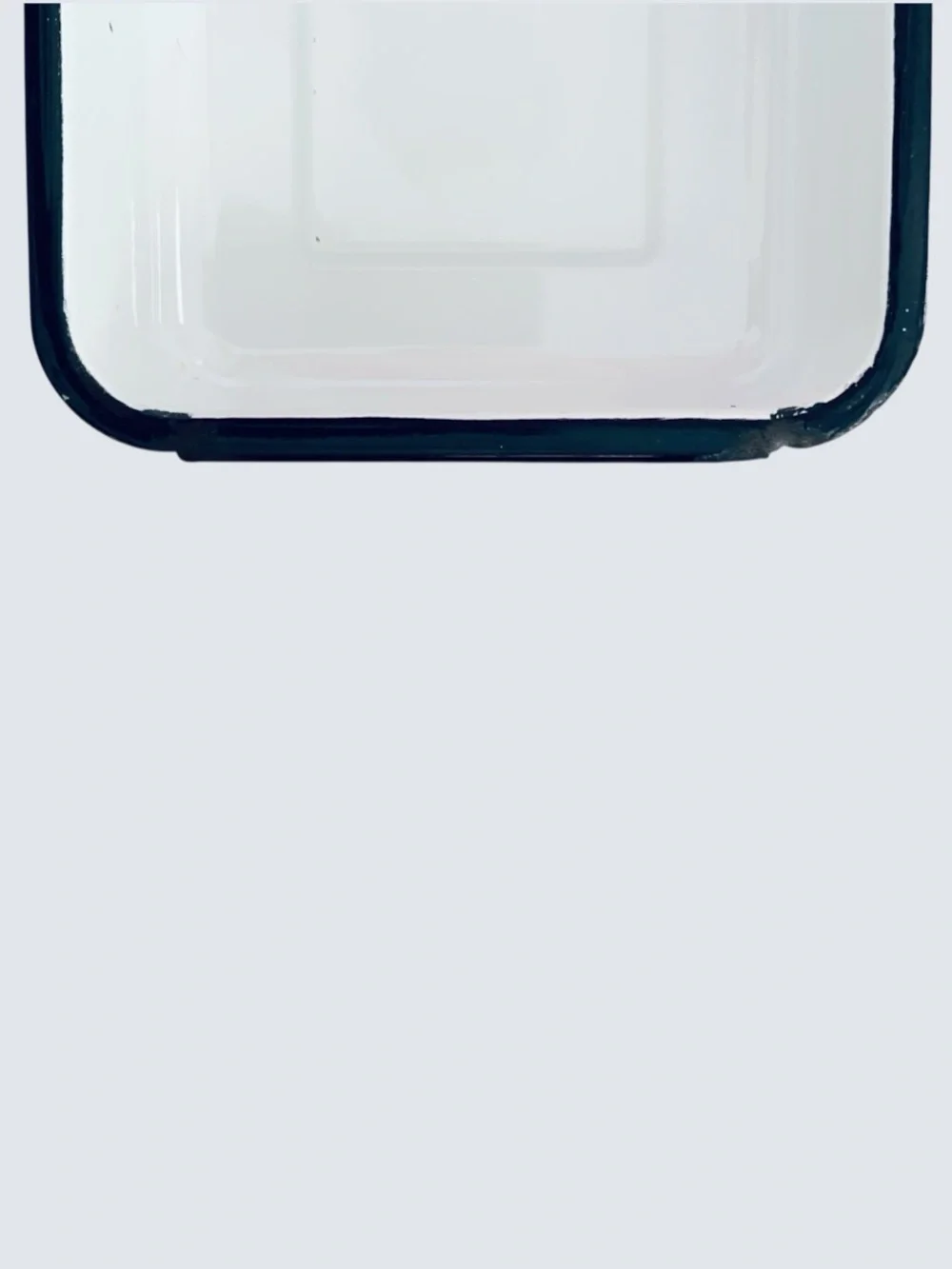 Vintage White Enamel Rectangular Bakeware Roasting Pan